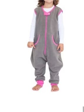 baby deedee One-Piece Romper pajamas grey and pink. Size 2T-4T